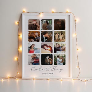 Personalized Photo Collage Frames, Valentines, Boyfriend, Girlfriend & Couple Gift | Printable, Printed, Framed