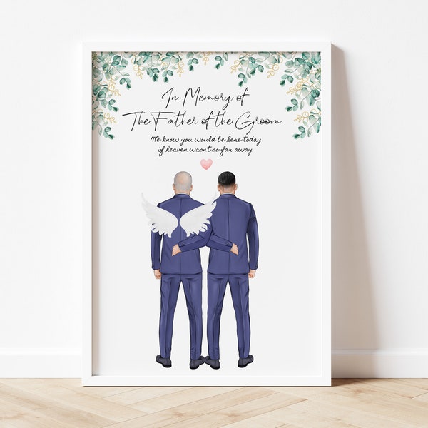 in Memory of the Father of The Groom Gift,  In Loving Memory Wedding Print, Memorial Personalised Gift, Remembrance Wedding sign, In Memory