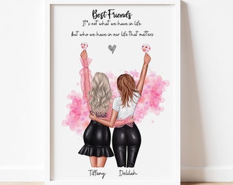 Best Friend Print Personalised Print Quote Wall Art Best Friend Gift Birthday Gift for Her Gift for Friend, Bestie Gifts,