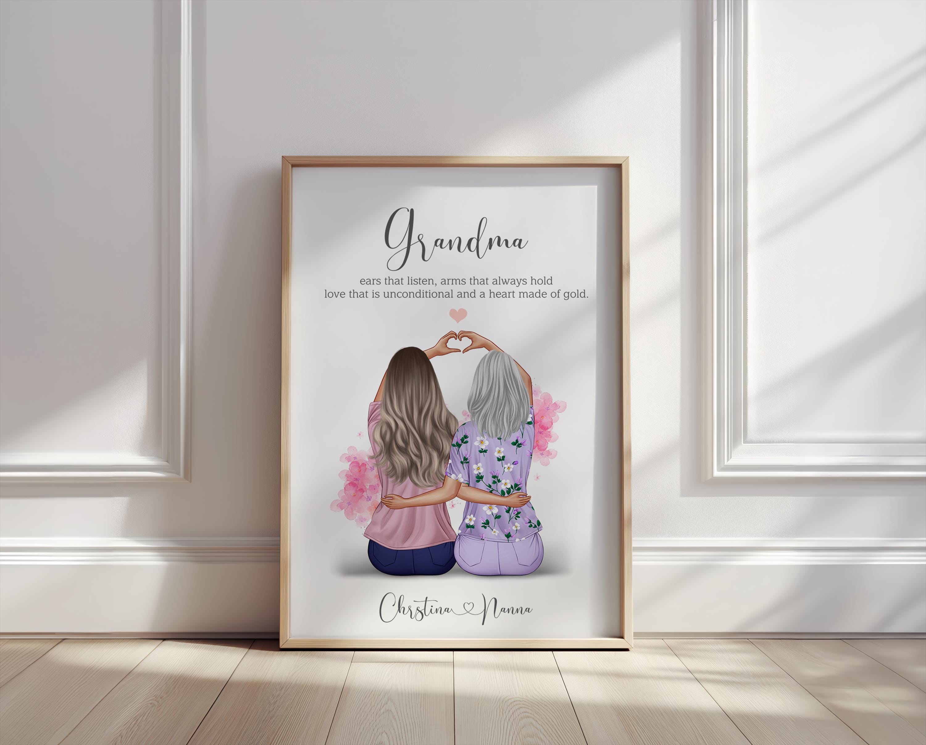 OHSunFLower2 „I Love You Grandma“ Kompaktspiegel In Roségold – Geschenk Für Oma Zu Weihnachten, Geburtstag & Muttertag