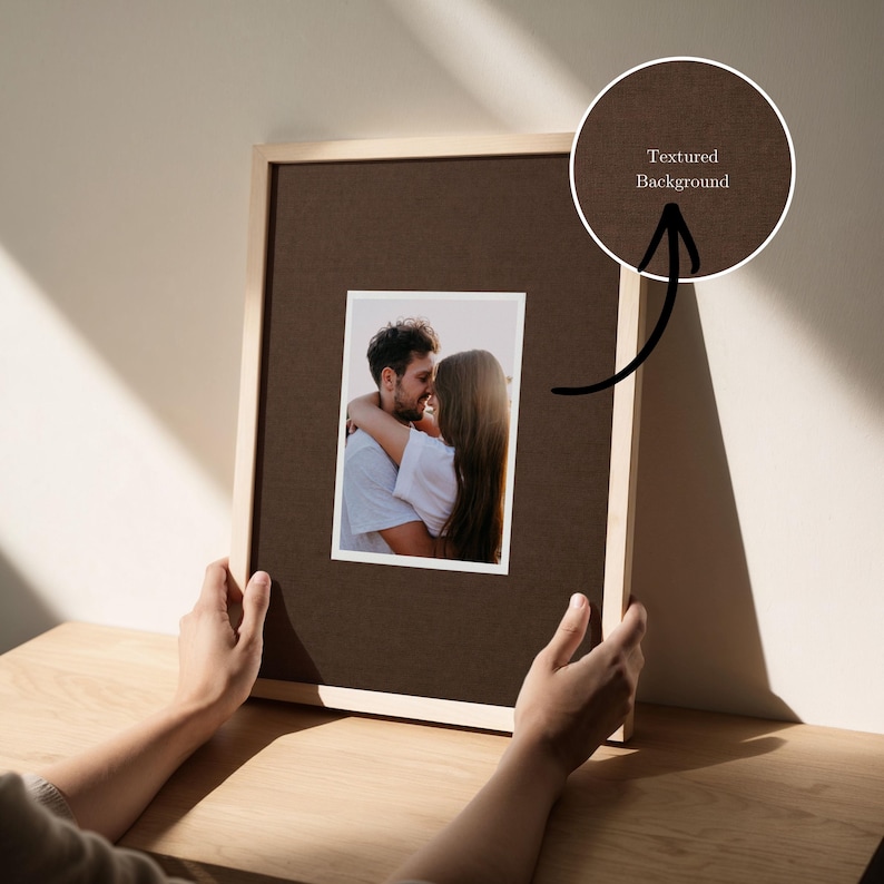 Photo Frame Matte Alpha Custom Linen Textured Photo Frame Mat, Personalized Picture Mount ...