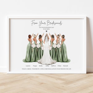 Personalised Wedding gift, Bridesmaid Print, Bridesmaid gift, Bridal Party gift, Bride Gift, Custom bridal party print