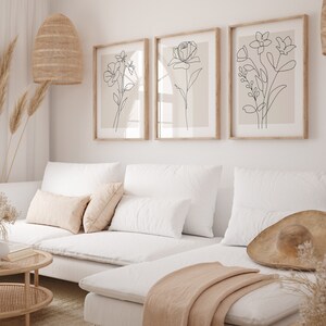 Botanical Prints Plants Floral Line Art