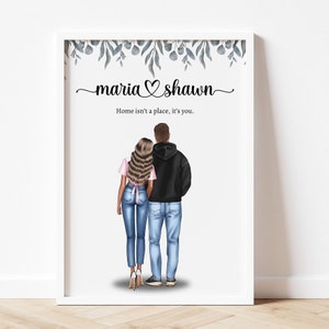 Personalised Couple Print for Valentine's day Gift for him Birthday Gift for Boyfriend and Girlfriend Print Customised Couple Gift