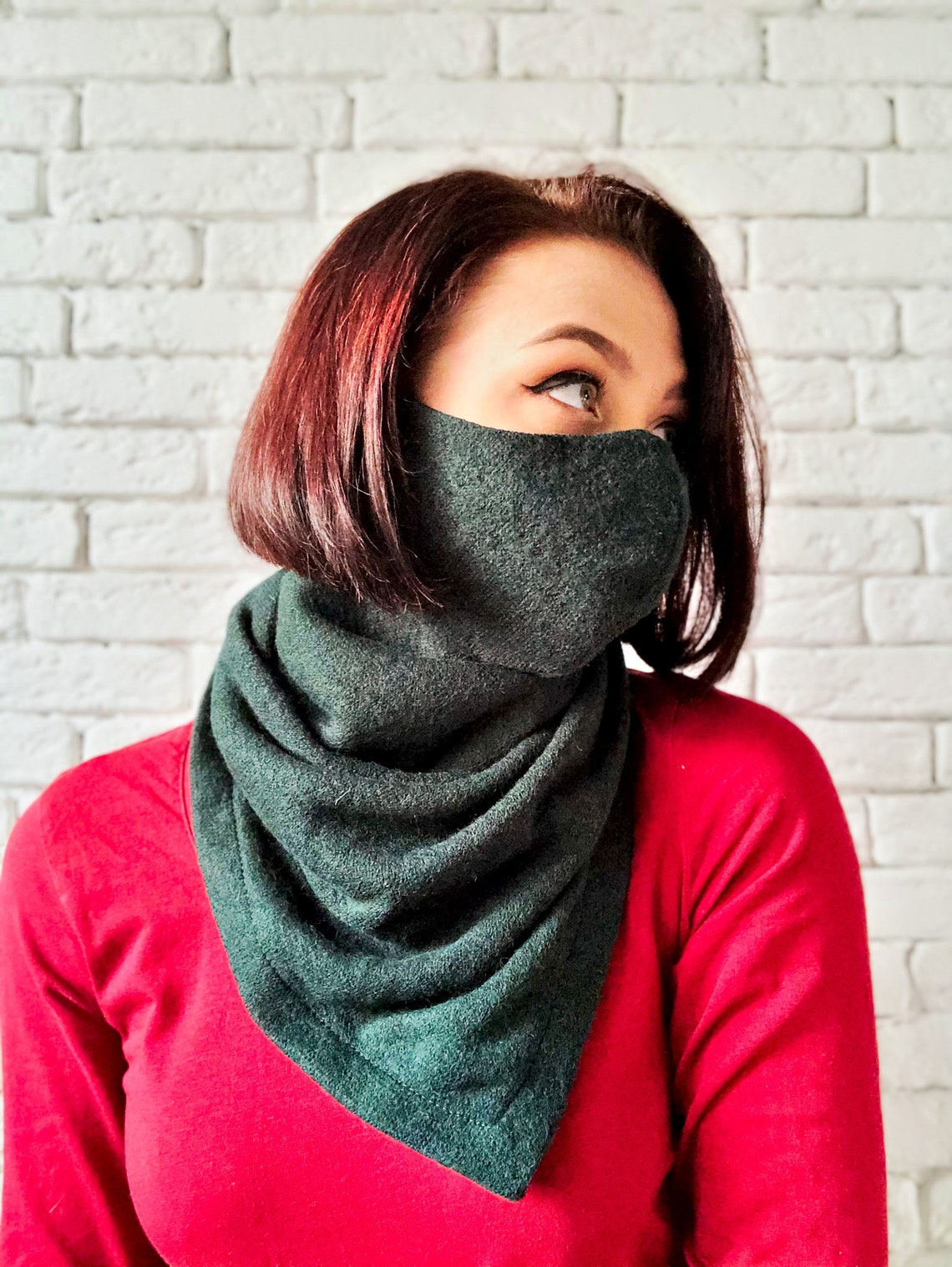 Face mask scarf Womens winter warm washable scarf mask Etsy