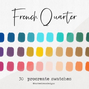 French Quarter Procreate Palette | iPad procreate tools, swatches for procreate, 30 color swatches, floral aesthetic, digital color palette