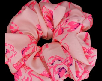 Jumbo extra large scrunchie, Princess scrunchie, Pink rose scrunchie, giant scrunchie