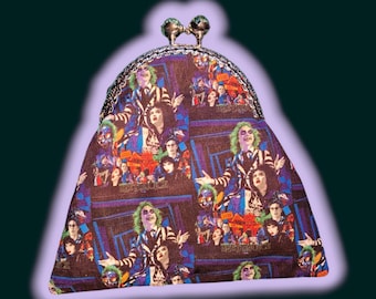 Beetlejuice Clasp Purse, Tim Burton Goth Coin Bag