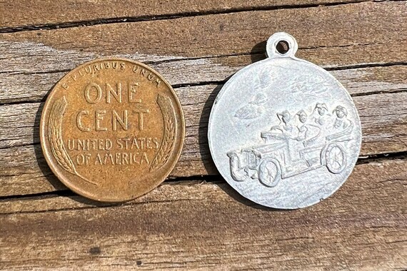 1930s Saint Christopher Safe Travel Medal Pendant… - image 4