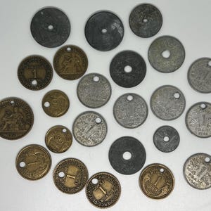 1920s - 1940s Mostly French Wartime Coins, Nice Lot!