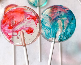 Marbled Lollipops-Party Favours/Special Occasion/Bridal Shower Favours/Wedding Shower Favours/Hard Candy Lollipops, Set of 12