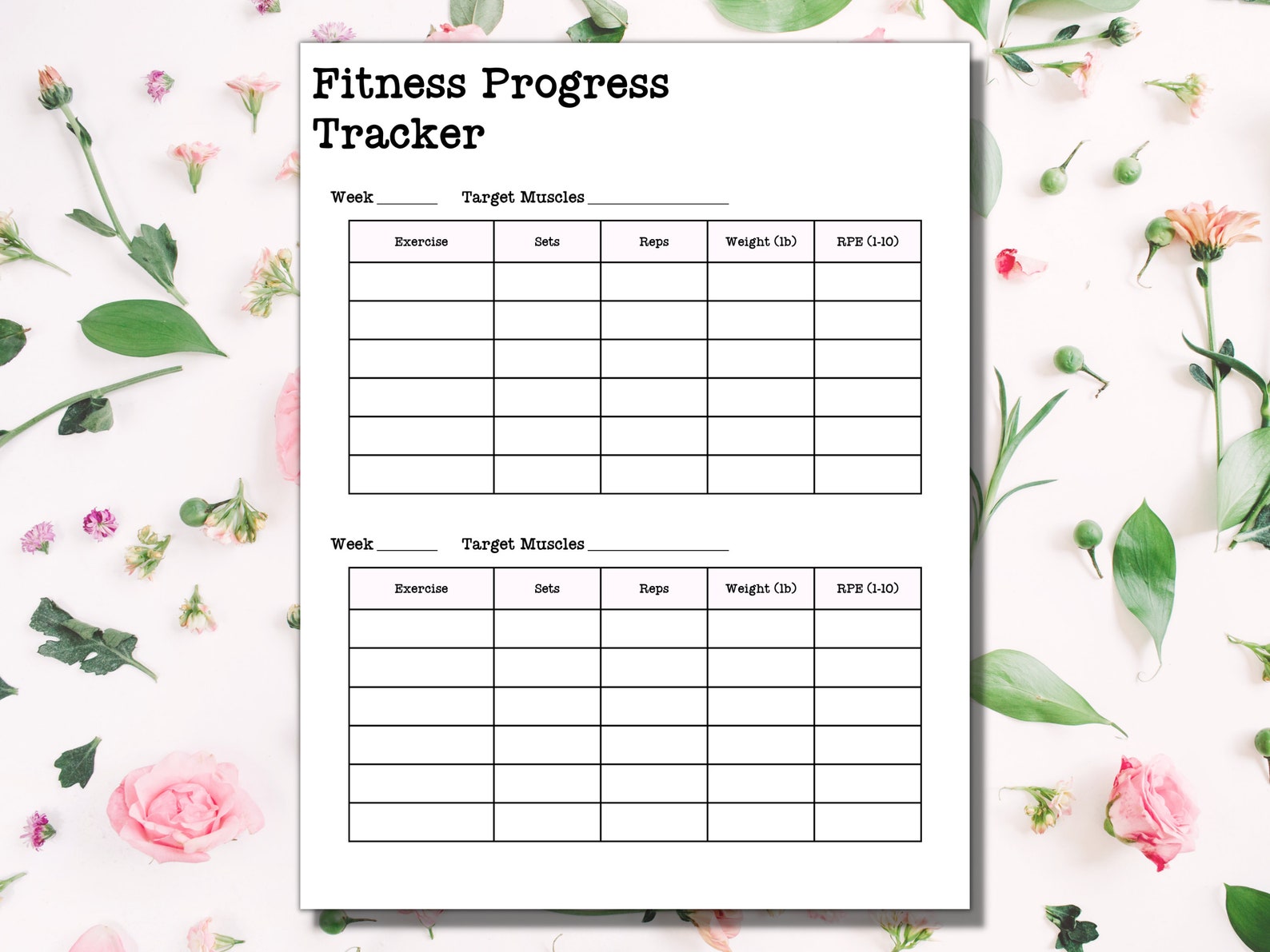 Fitness Progress Tracker Printable Daily Workout Log Gym Etsy