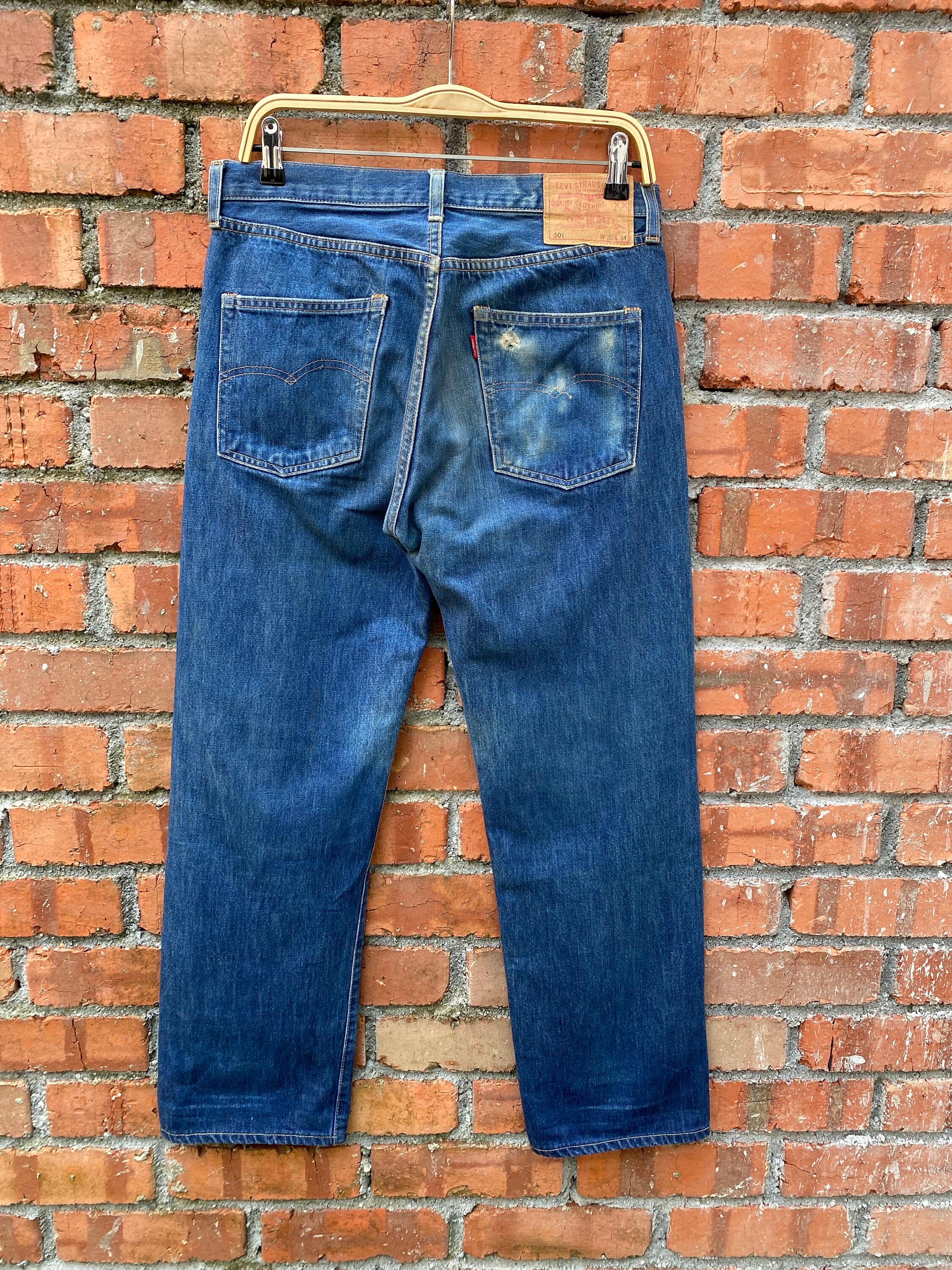 b*e様 Levi's 501 92's 米国製 ヴィンテージ W38 L32 Size 32x29.5 Vintage Levi's 501 LVC Redline Bitlg E Denime - Etsy