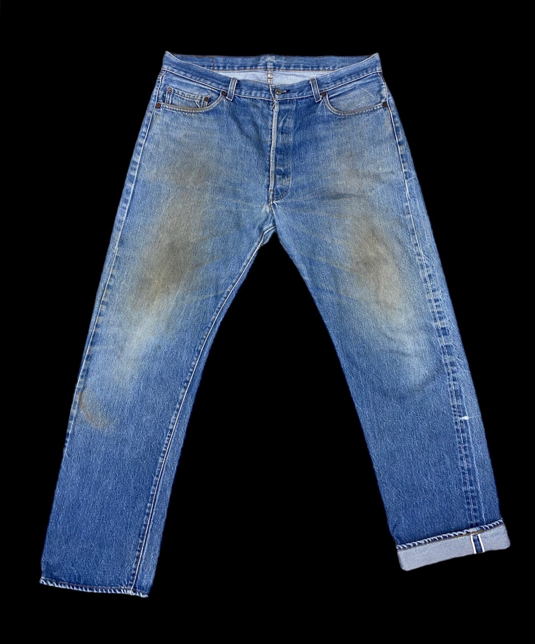 Size 38x31 Vintage Levi's 501 80s Red Line Distressed Made in USA