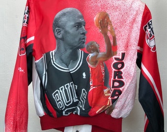 Vintage 90s Michael Jordan Jacket Rare Overprint - Etsy Vintage 90s Michael Jordan Jacket Rare Overprint - Etsy