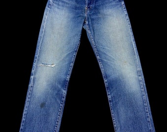 90's Distress Levi Strauss 701-XX Buckle Back Big E Selvedge