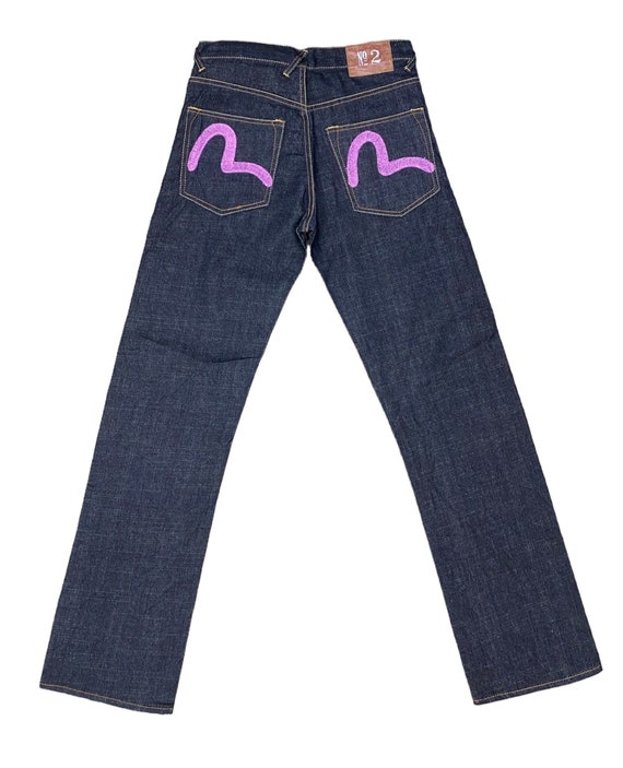 EVISU PETERO 2000 38×32 紫大黒 ビックカモメ パープル Daicock Print Baggy-Fit Jeans #2000 – EVISU