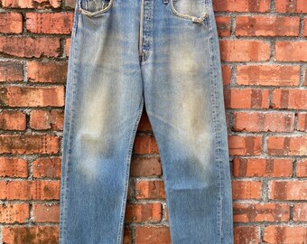 Levis 501xx Vintage W30 L31 Jeans Light Blue Stonewash Faded Late