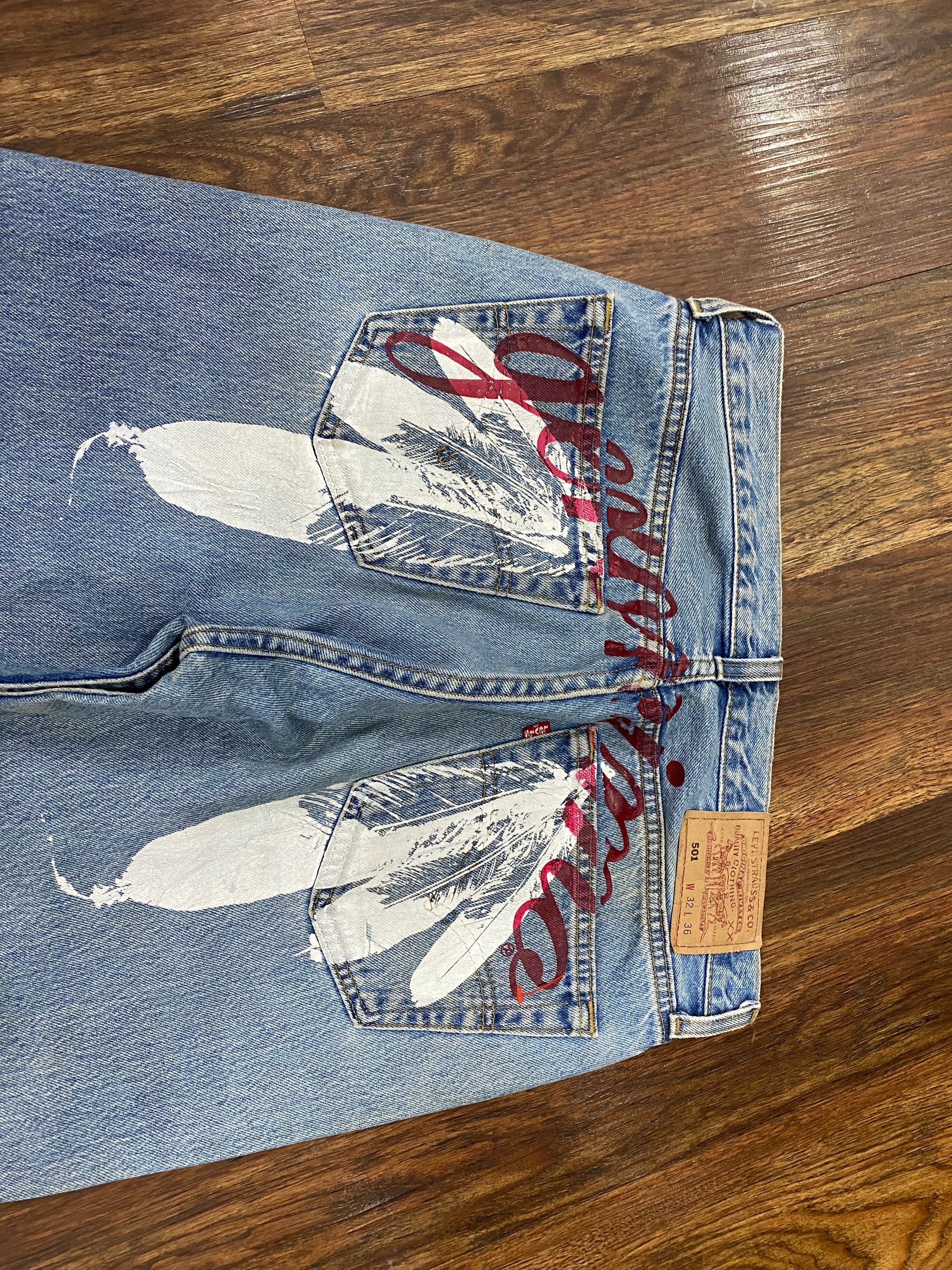 Rare Levi's Painted Design 501 Levis 90s - Etsy