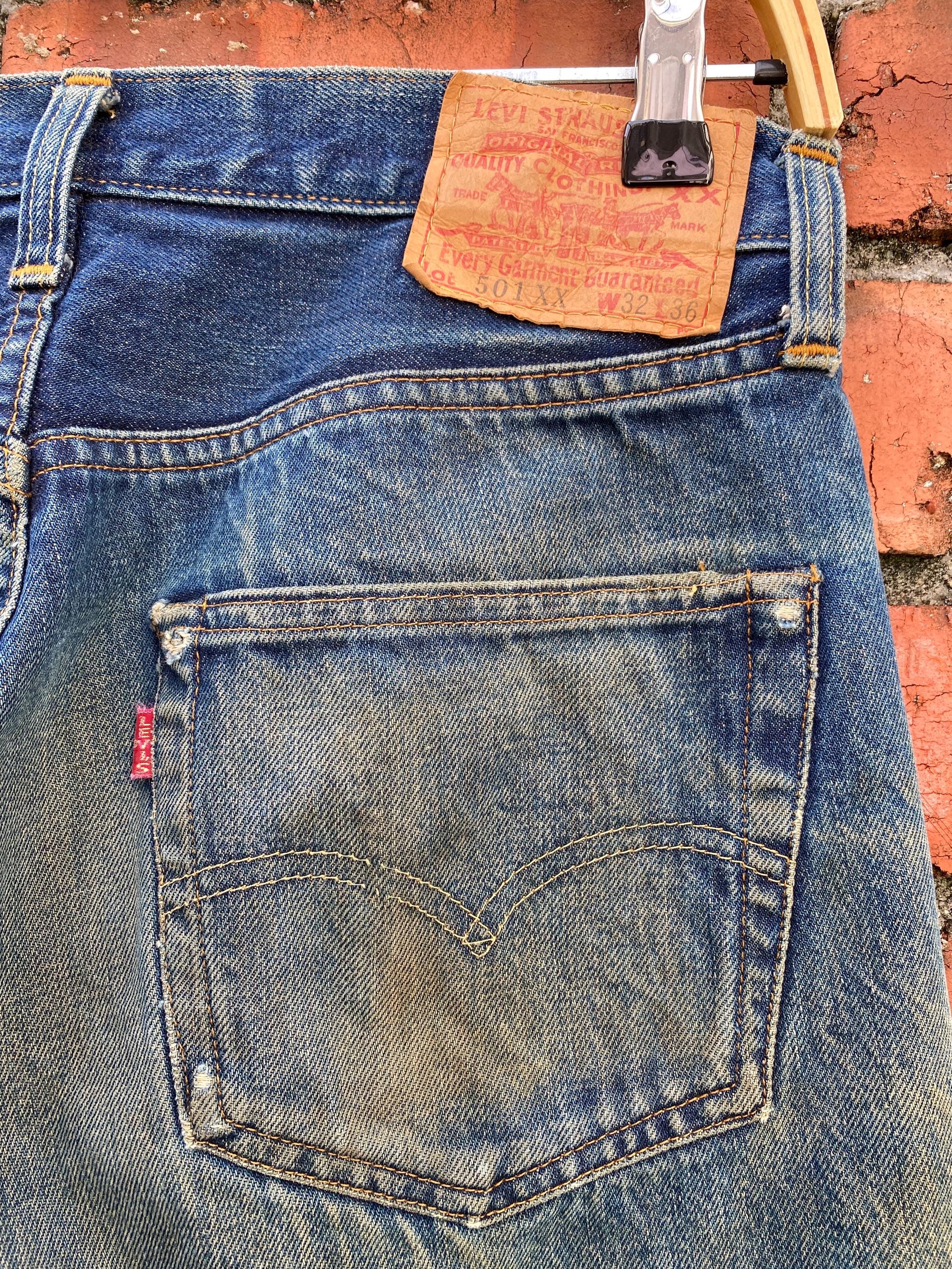 [古着]''90s USA製 LEVI'S 501xx W32 L36 デニム W31x32 Vintage Levi's 501xx Redline Distressed Made in USA - Etsy