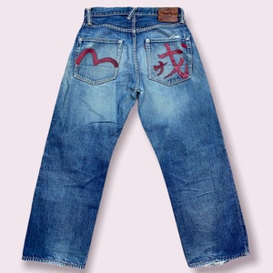 size 29 vintage evisu distressed jeans