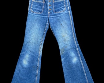 size 30 big john jeans flare front pocket bellbottom bootcut