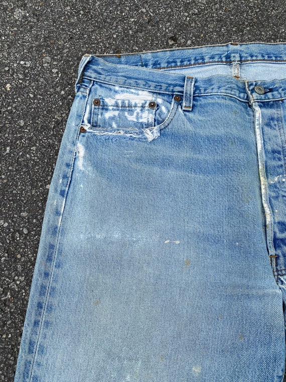 80s LEVI'S 501 crash w38 Vintage 80's Levis 501 Distress