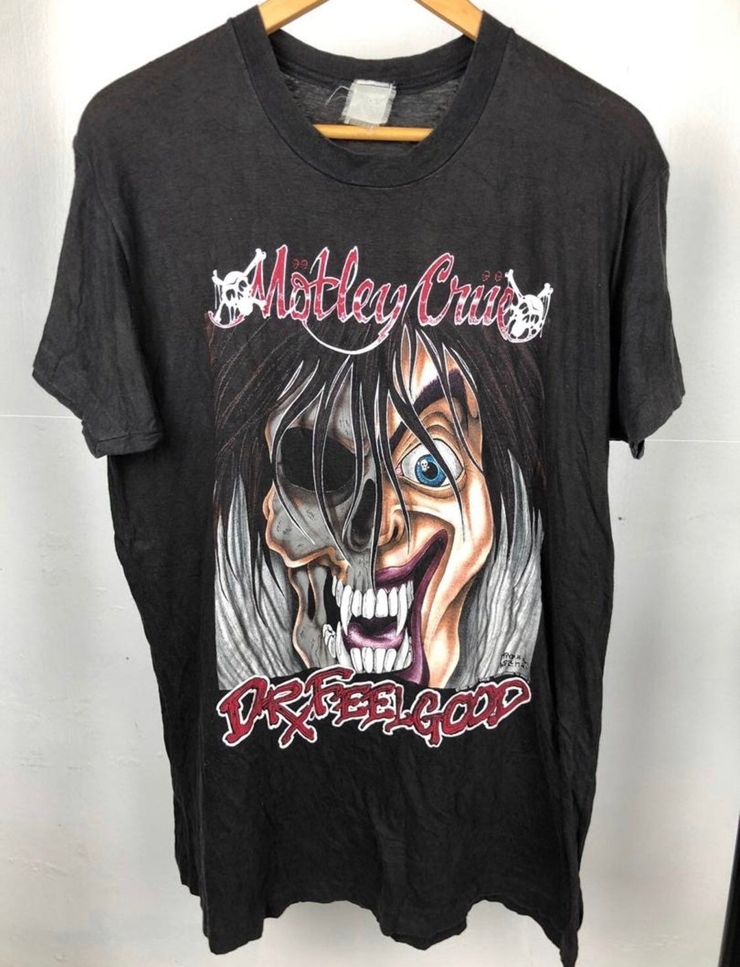 90s モントリークルー Vintage 90s Motley Crue Dr. Feelgood Band T-shirt, Pushead Graphic