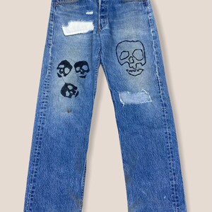 vintage 90s levis 501 distressed chopped design