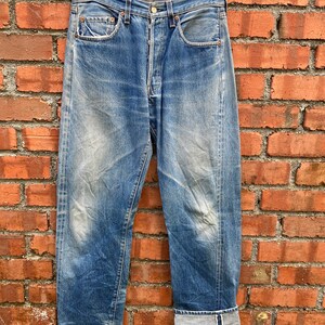 Size 32x30 Vintage Levi's 501 Redline Big E Distressed Denime USA