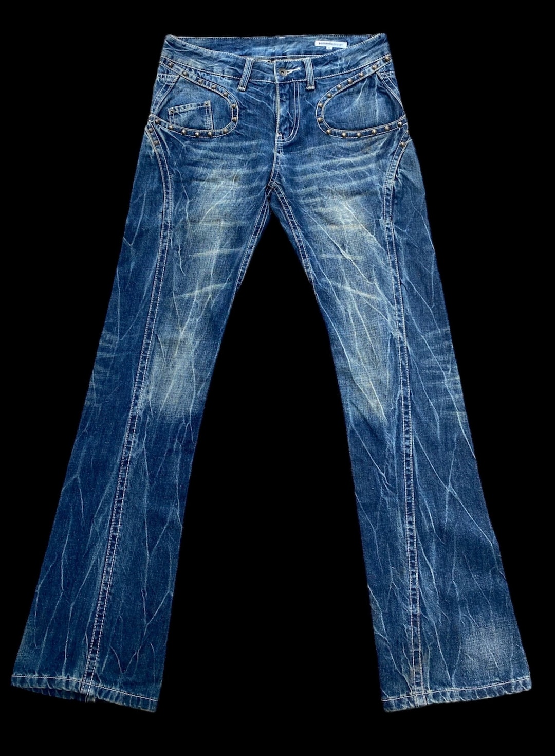 パンツ archive semanticdesign Flare Denim Pants Semantic Design Flare Jeans | Y2K Japanese Denim, W30 - Etsy