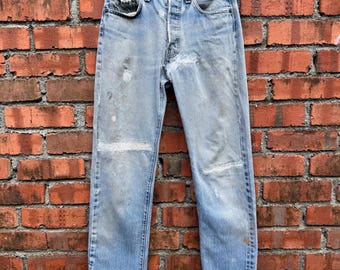 W29x33 Vintage levi’s 501 redline repaired 80s made in USA
