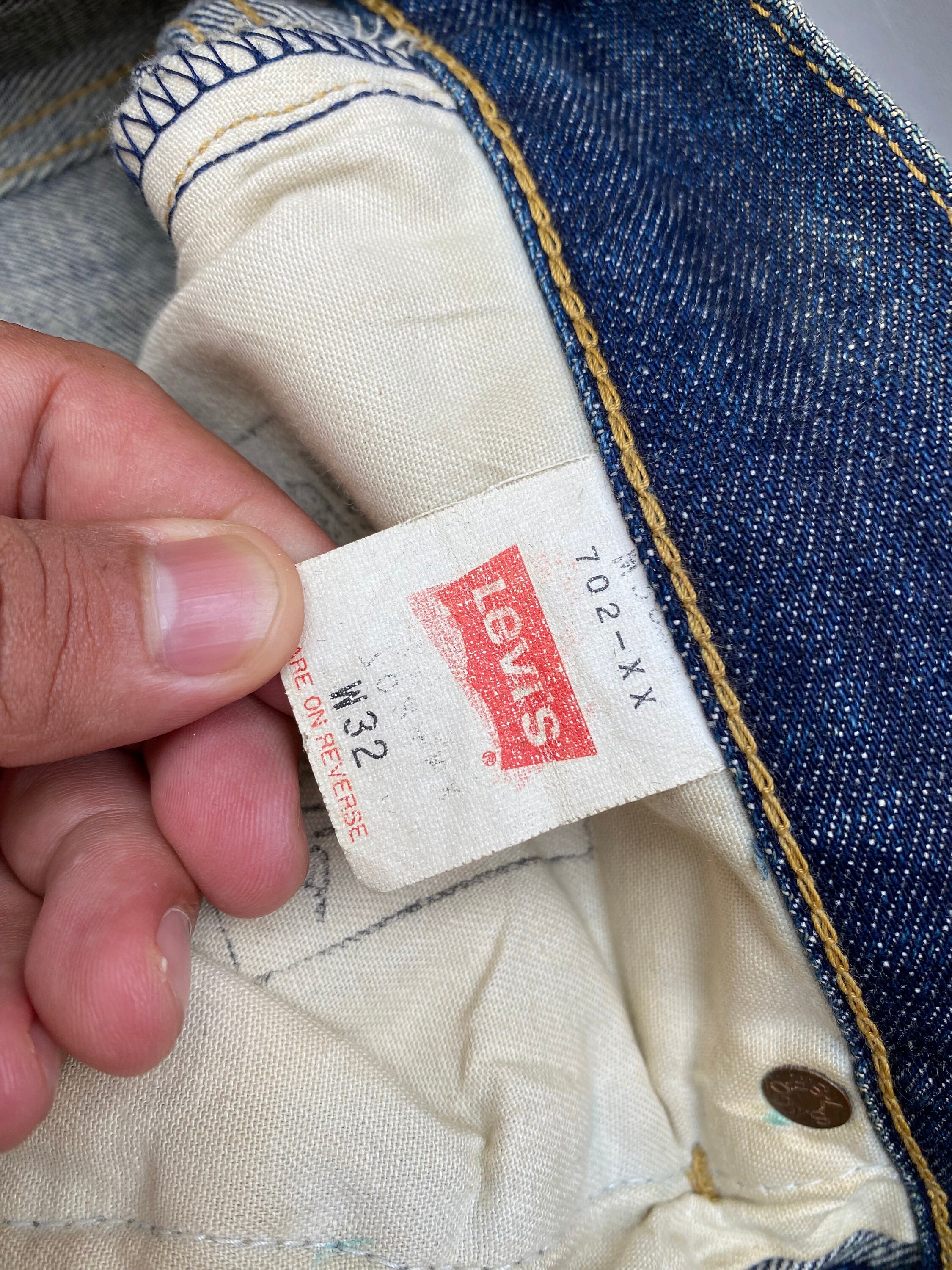 Size 33x35 Vintage Levi's 702 Redline Big E Buckle Back - Etsy