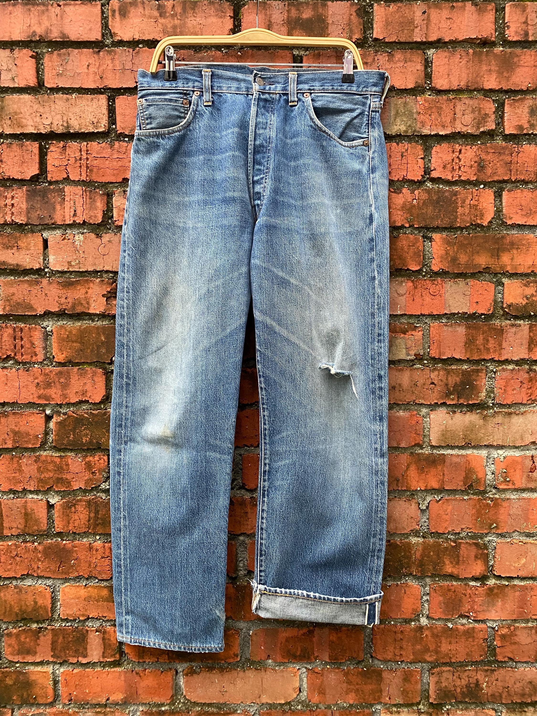 W34x30 Vintage LVC Levi's 501xx Redline Big E Distressed - Etsy