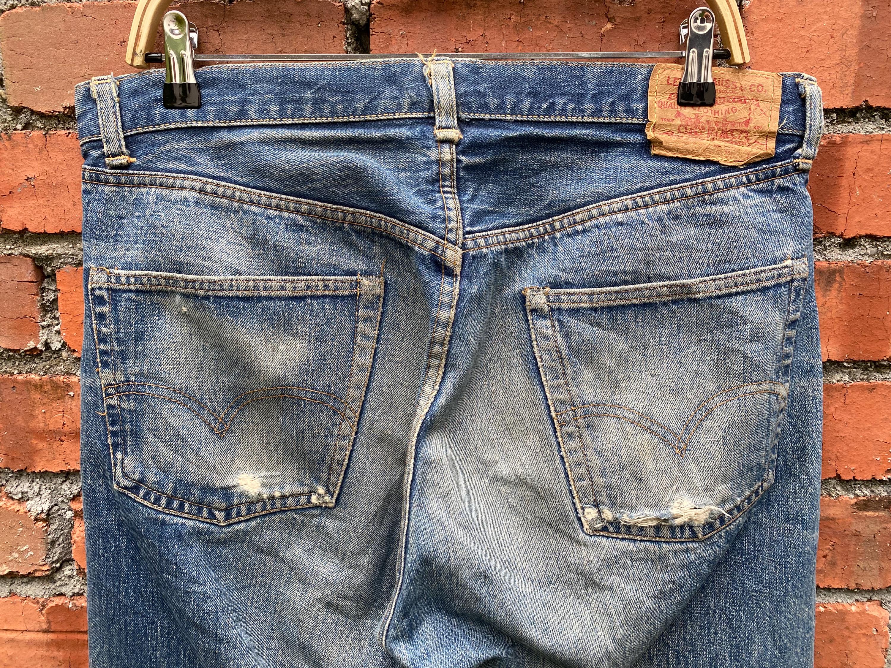 W35x32 Vintage 60s Levi's 501 Repaired Redline Denime True Vintage