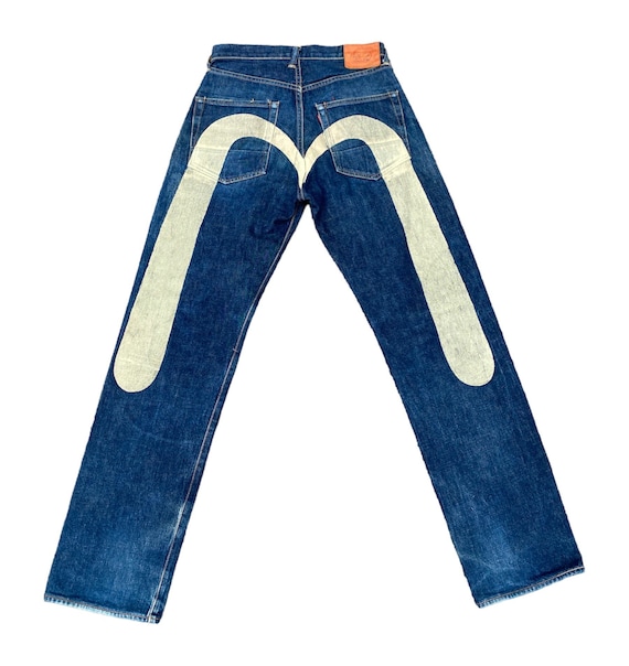 Evisu HERITAGE ストレートデニム 濃紺 W36 Daicock with Fringed Edges Baggy Fit Work Jeans – EVISU