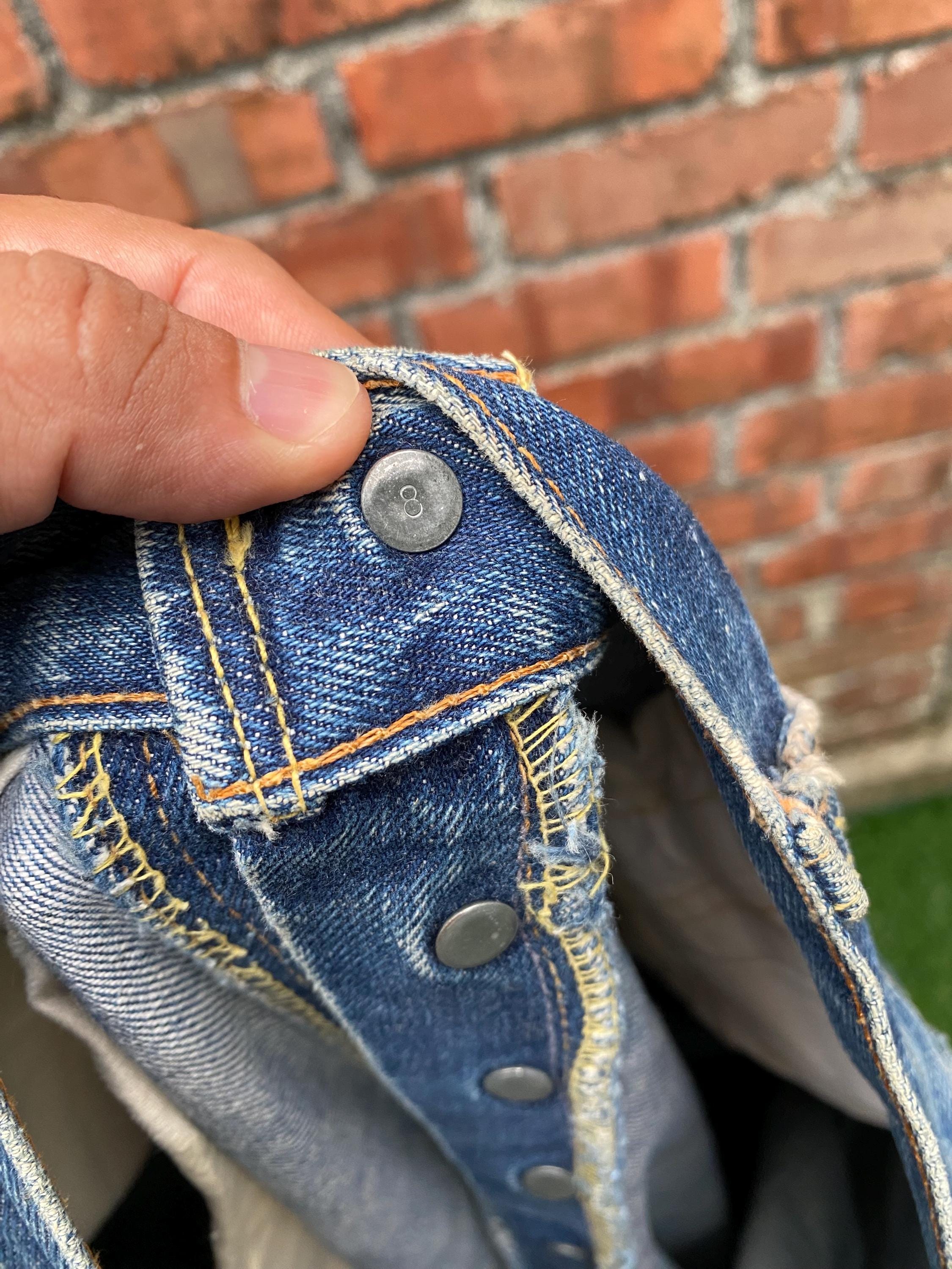 W35x32 Vintage 60s Levi's 501 Repaired Redline Denime True Vintage