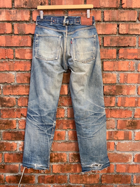 W30x31 Vintage Evisu Redline Distressed Buckle Back JAPAN - Etsy