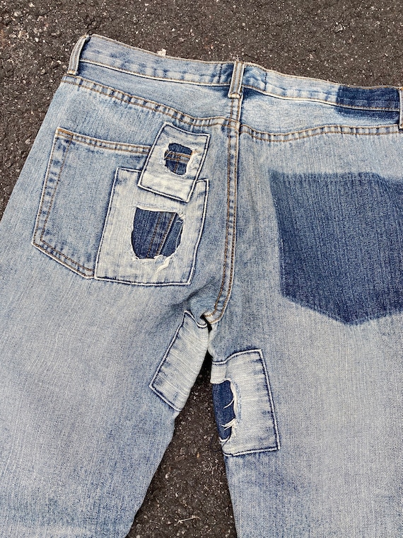 devilock patchwork jeans japanese brand distresse… - image 2