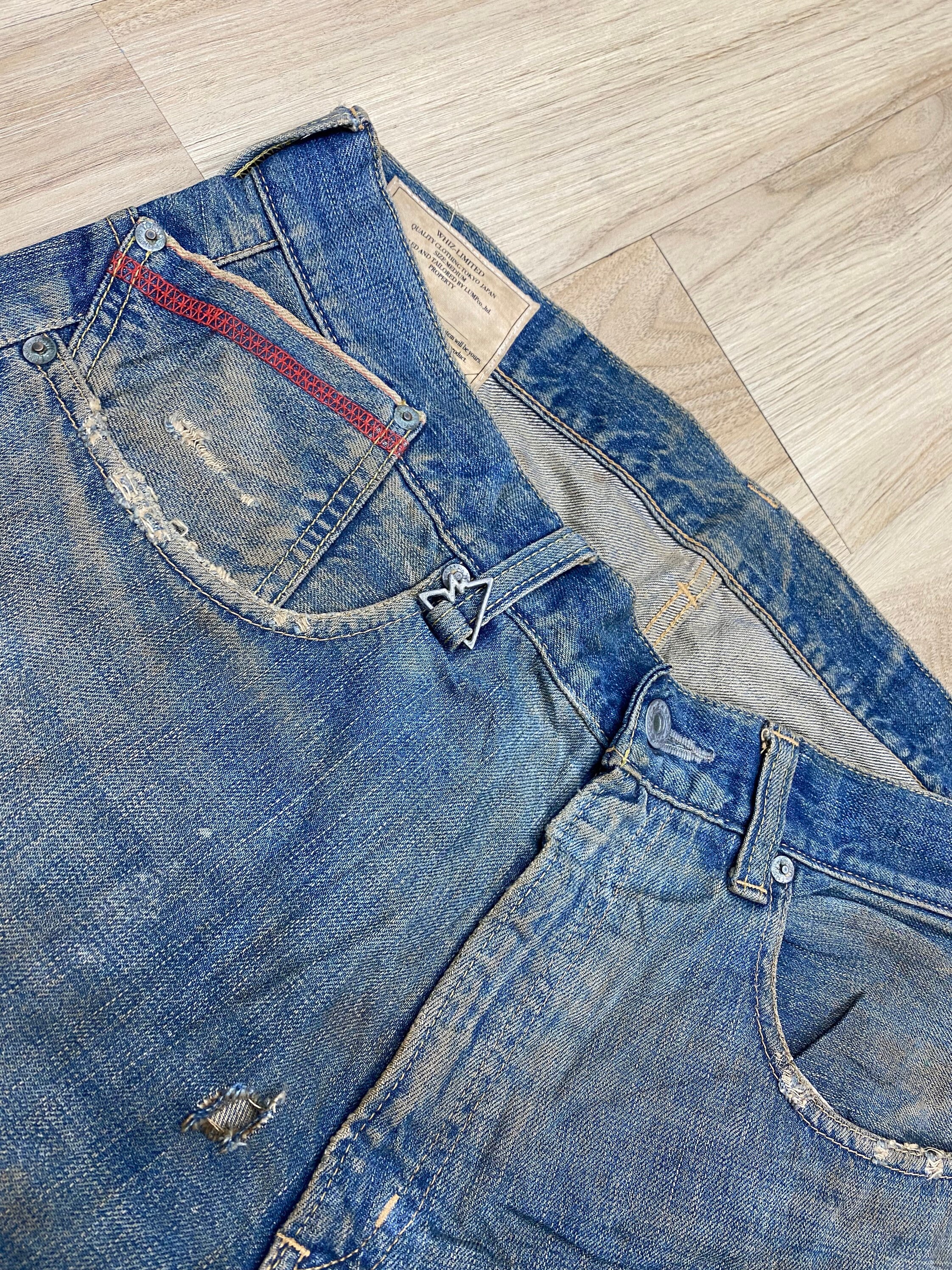 Size 34 Whiz Limited Distressed Japanese Brand Jeans - Etsy