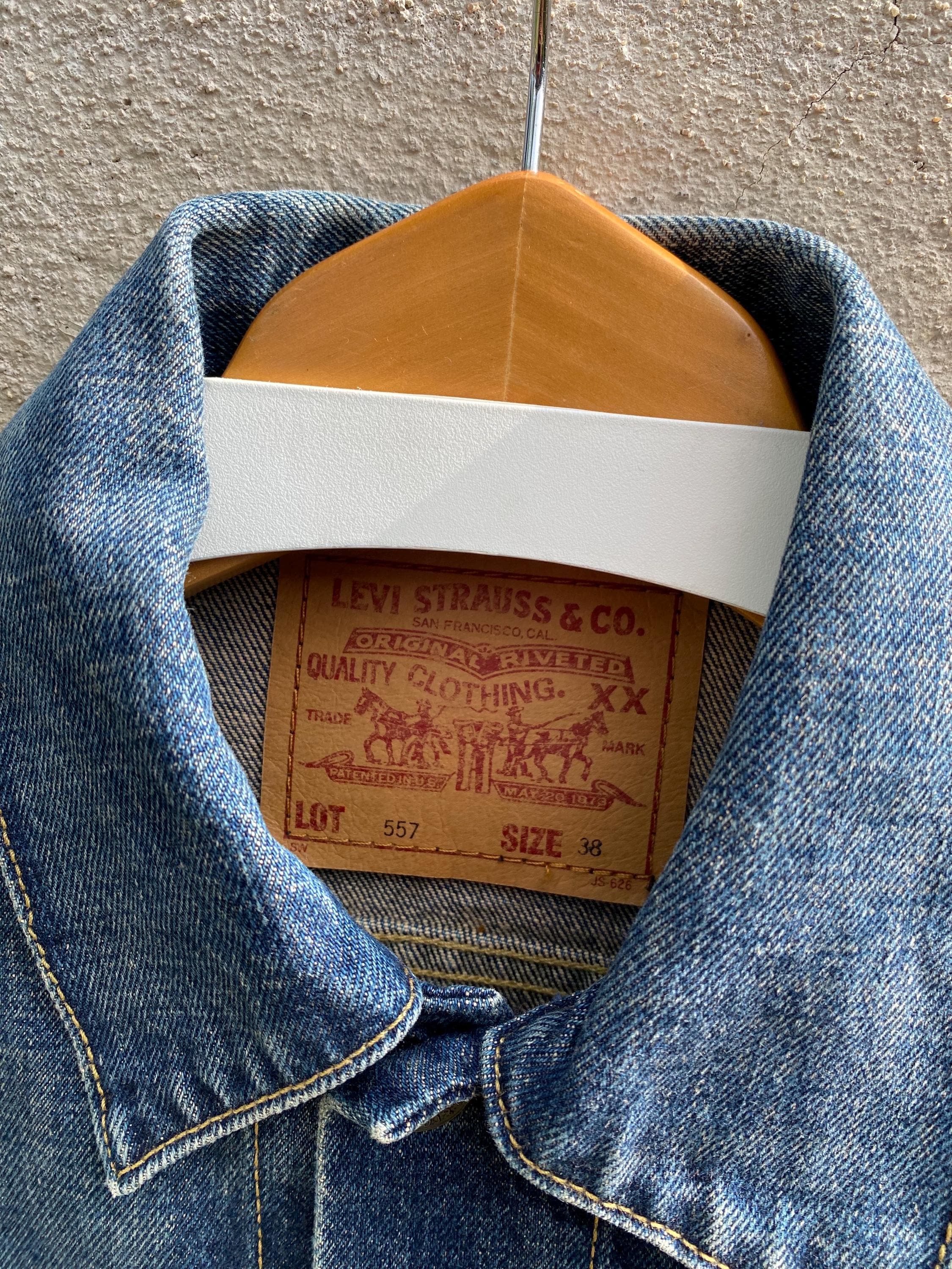 Size 38 Vintage Levi's 557 Big E Trucker Jacket Denime - Etsy