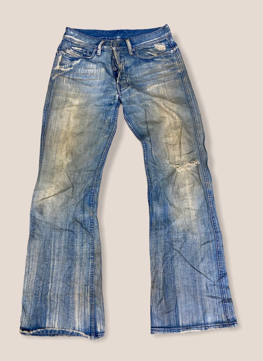 Size 31 Diesel Dirty Distressed Jeans Made in Italy Flare