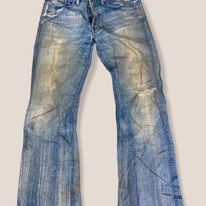 size 31 diesel dirty distressed jeans made in italy flare jeans