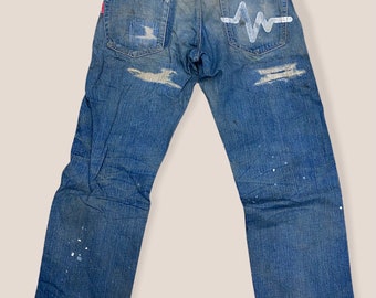 Size 34 Whiz Limited Distressed Japanese Brand Jeans - Etsy Size 34 Whiz Limited Distressed Japanese Brand Jeans - Etsy