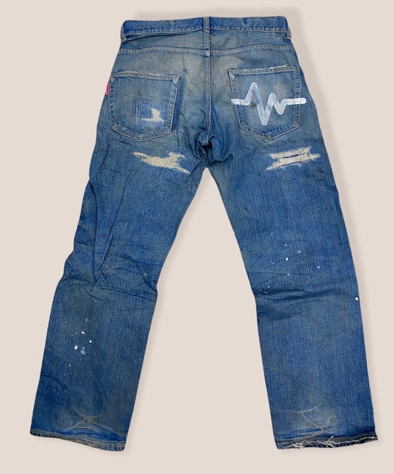 Size 34 Whiz Limited Distressed Japanese Brand Jeans - Etsy