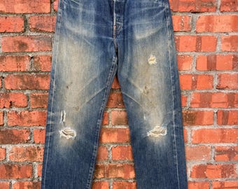 W34x34.5 Vintage levi’s 702 redline big E buckle back