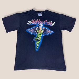 vintage 80s motley crue shirt band metal pushead design