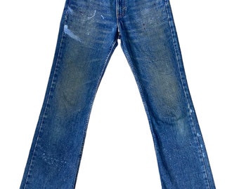 W32 L30 Levis 517 Bootcut Vintage Dark Faded Blue 517s Made in 90s