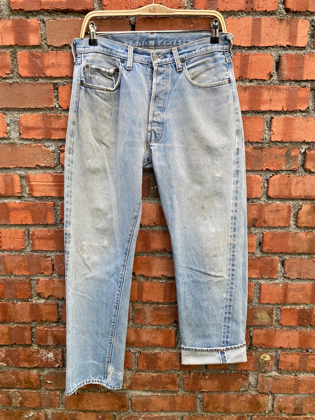 Hand Embroidery 80s Levi’s 501 REDLINE 1980's Levi's 501 Redline Denim *Deadstock* | 32X33 – Nylo Wool