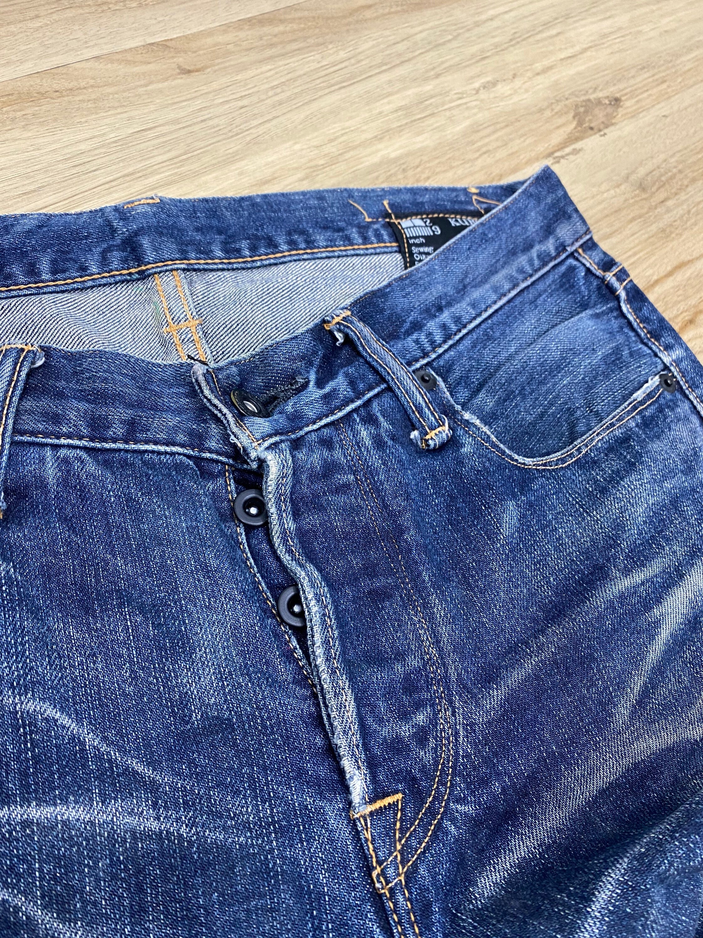 Size 32 KURO Japanese Brand Jeans Distressed Condition - Etsy